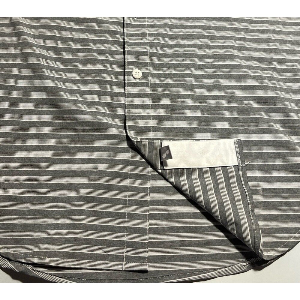 Columbia Omni-Shade Mens Size Small Gray Striped 100% Polyester Vented Shirt - Picture 5 of 8